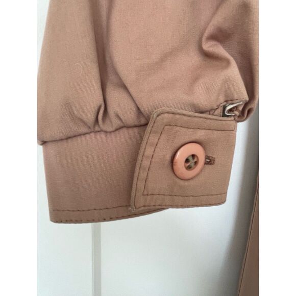 70s Vintage London Fog Maincoats Trench Coat Dusty Rose A-Line Hood Womens 8P - Picture 7 of 12